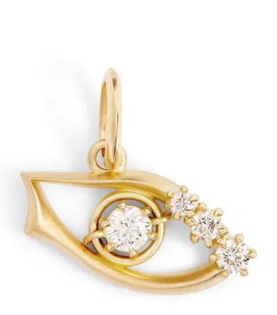 Jade Trau Yellow Gold And Diamond Victoria Evil Eye Charm
