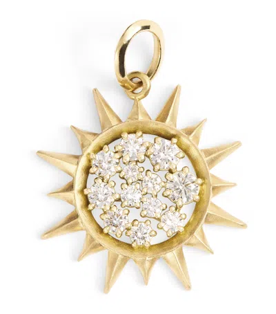 Jade Trau Yellow Gold And Diamond Victoria Margot Sun Charm