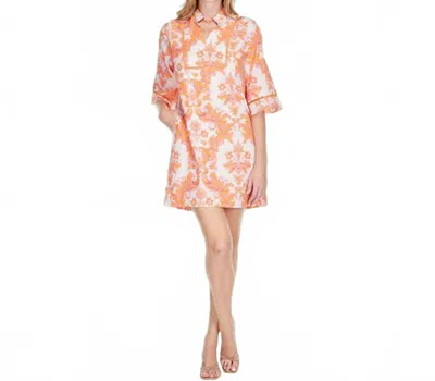 Jade Trim Toke Tunic Dress In Ora Essence In Orange