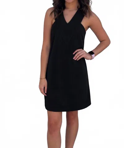 Jade V Neck Shift Dress In Black