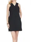 Jade V-yoke Halter Dress In Black In Black