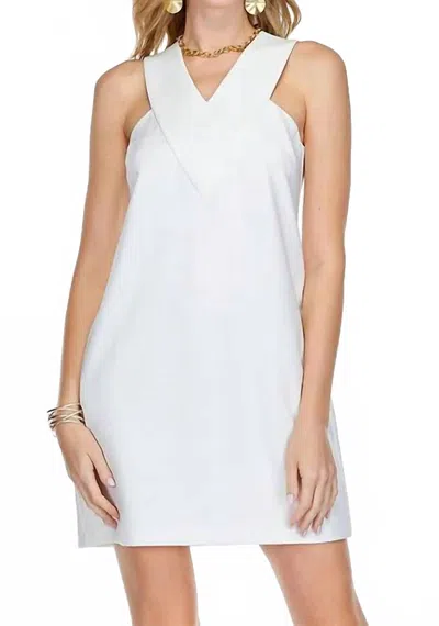 Jade V-yoke Halter Mini Dress In White