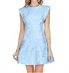 Jade Flutter Hem Mini Dress In Blue In Blue