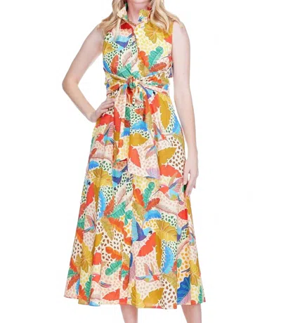 Jade Wrap Midi Dress In Jungle Flight In Multi