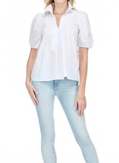 Jade Yoke Button Top In White