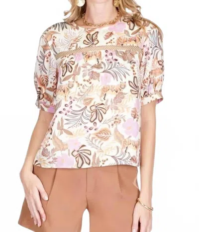 Jade Yoke Trimmed Top In Jungle Tiger In Multi