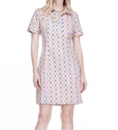 Jade Zipper Brocade Dress In Multicolor