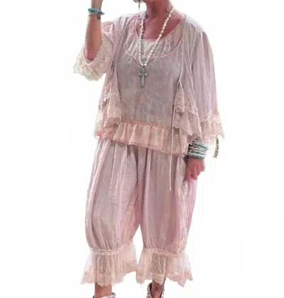 Jaded Gypsy Alluring Romance Bloomers Pants In Blush In Gold
