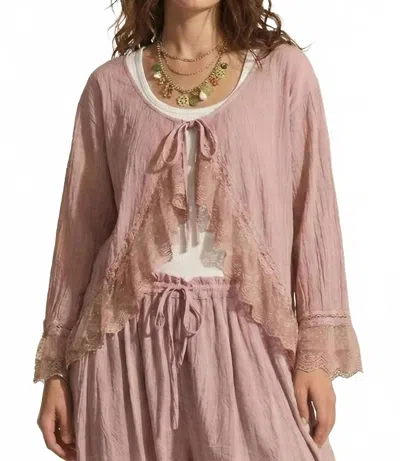Jaded Gypsy Alluring Romance Jacket In Blush In Brown