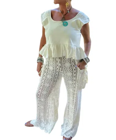 Jaded Gypsy Golden Sun Lace Pants In White