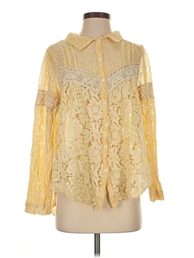 Pre-owned Jaded Gypsy Long Sleeve Blouse In Yellow