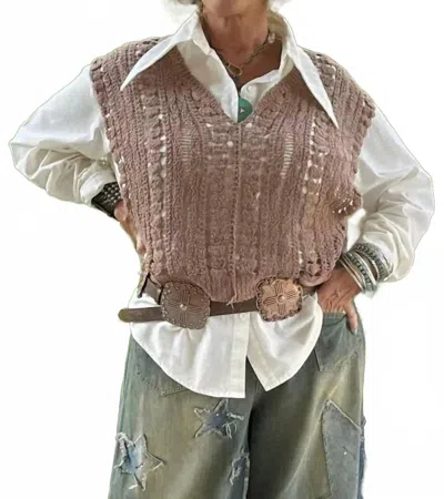 Jaded Gypsy Memories Await Overlay Vest In Taupe In Gray