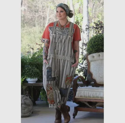 Jaded Gypsy Willow Wayfarer Overalls In Grey Multi