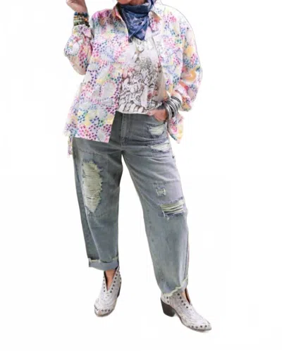 Jaded Gypsy Women's Forever Love Distressed Jeans In Light Wash In Blue