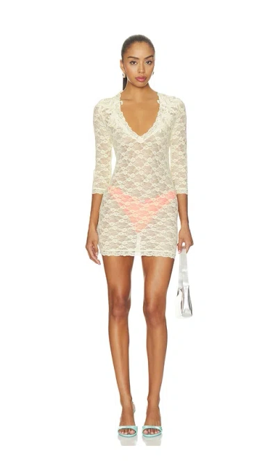 Jaded London 3/4 Sleeve Lace Dress In White