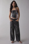 JADED LONDON ASH FAUX LEATHER COLOSSUS TROUSER PANT IN WASHED BLACK, WOMEN'S AT URBAN OUTFITTERS