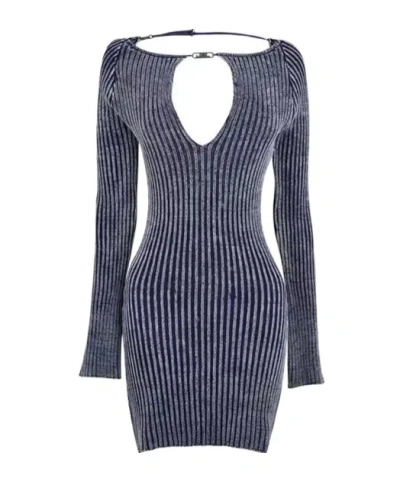 Jaded London Backless Mini Dress In Blue
