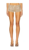 Jaded London Button Knit Mini Short In Brown