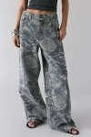 Jaded London Womens Brown Camo Colossus Low-rise Denim Jeans In Camo Fade