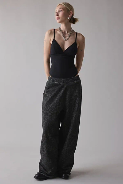 Jaded London Charcoal Leopard Marled Monster Jogger Pant In Charcoal Leopard, Women's At Urban Outfitters