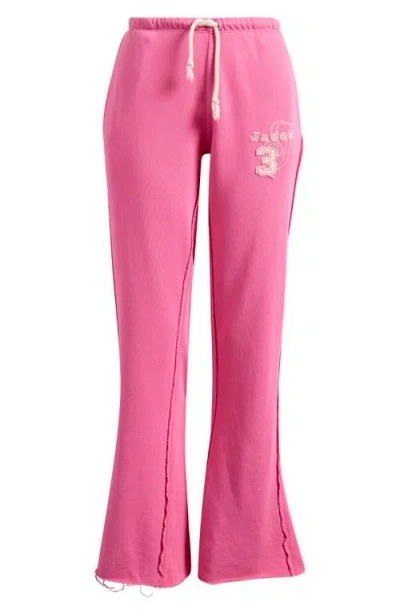 Jaded London Cleo Cotton Fleece Drawstring Pants In Pink