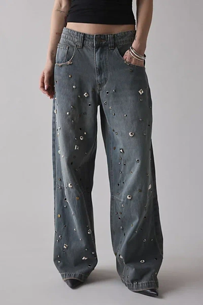 Jaded London Colossus Charm Studded Baggy Jean In Nouvea, Women's At Urban Outfitters