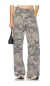 Jaded London Womens Brown Camo Colossus Low-rise Denim Jeans In Woodland Camo
