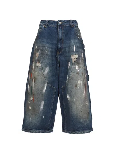 Jaded London Colossus Painted Shorts In Blue