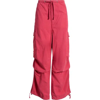 Jaded London Cotton Parachute Pants In Red