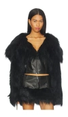 Jaded London Faux Fur Cropped Jacket In Black