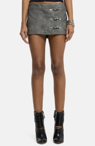 Jaded London Faux Leather Miniskirt In Gold