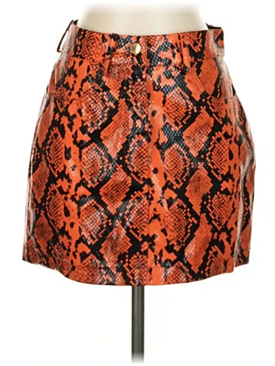 Jaded London Faux Leather Skirt In Brown