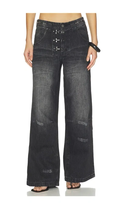 Jaded London Fireman Clip Colossus Jeans In Black