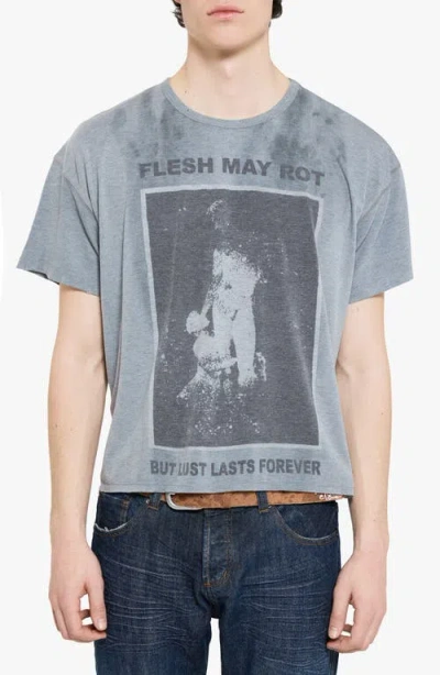 Jaded London Flesh May Rot Graphic T-shirt In Blue