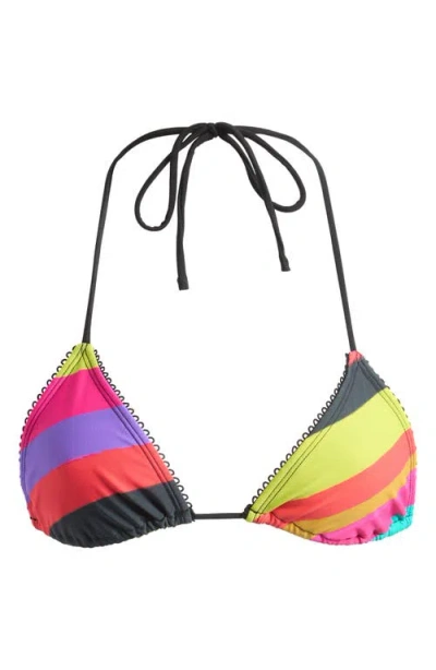 Jaded London Freda Multi Stripe Triangle Bikini Top
