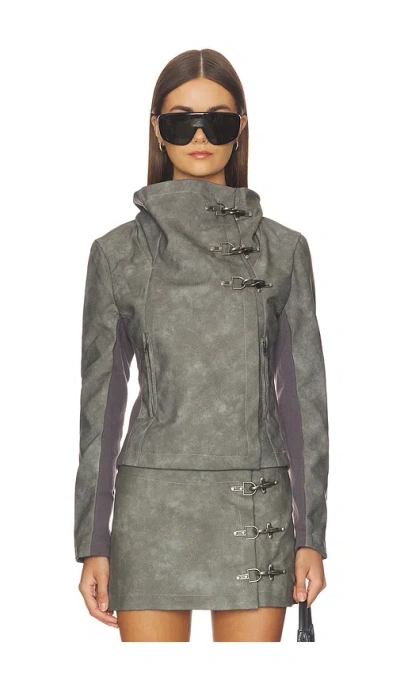 Jaded London Funnel Neck Jacket In Gray