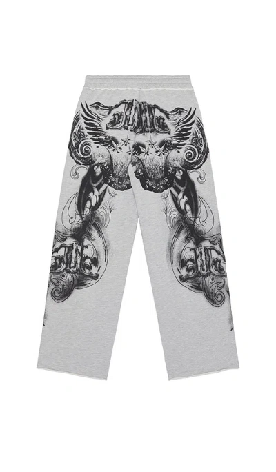 Jaded London Gothic Printed Joggers In Gray