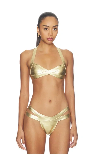 Jaded London Idol Metallic Bandage Bikini Top