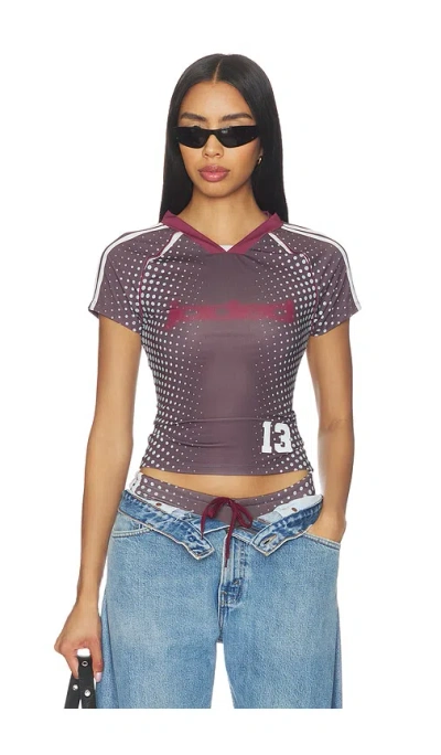 Jaded London Illusion Print Football Baby Tee In Multi