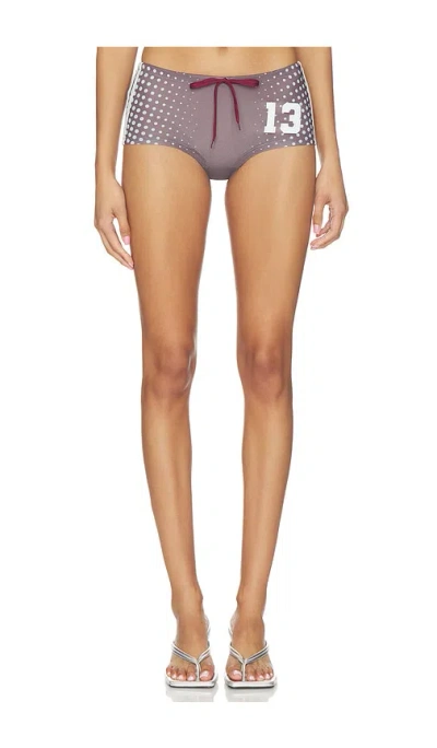 Jaded London Illusion Print Football Mini Shorts In Brown