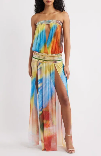 Jaded London Jewel Band Sleeveless Maxi Dress In Multi