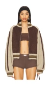 Jaded London Knitted Bomber In 棕色