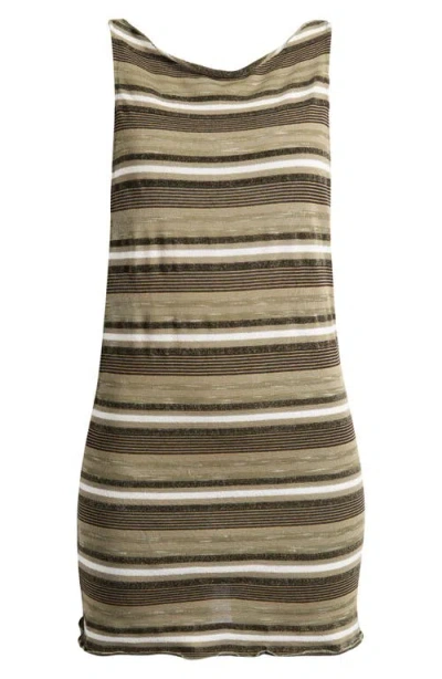 Jaded London Lior Stripe Knit Embellished Backless Minidress In Multi