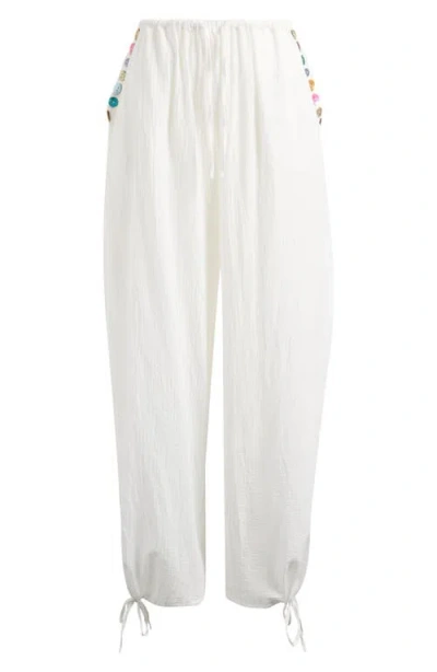 Jaded London Livara Button Balloon Trousers In White