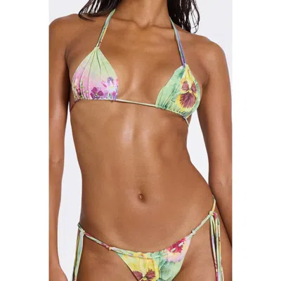 Jaded London Melona Raw Edge Triangle Bikini Top In Black