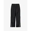 Jaded London Mens Black Micro Fibre Xl Wide-leg Woven Jogging Bottoms