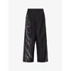 Jaded London Mens Black Product Of Age Vapor Text-embroidered Shell Tracksuit Bottoms In Black