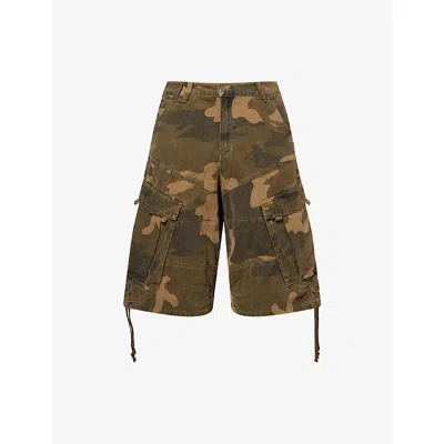 Jaded London Mens Cadet Camo Baggy Denim Shorts