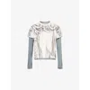 Jaded London Mens Cream/black Tie Dye Layered Cotton-jersey Top In White