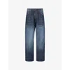 Jaded London Mens Uncancellable Xl Colossus Wide-leg Denim-blend Jeans Indigo In Blue